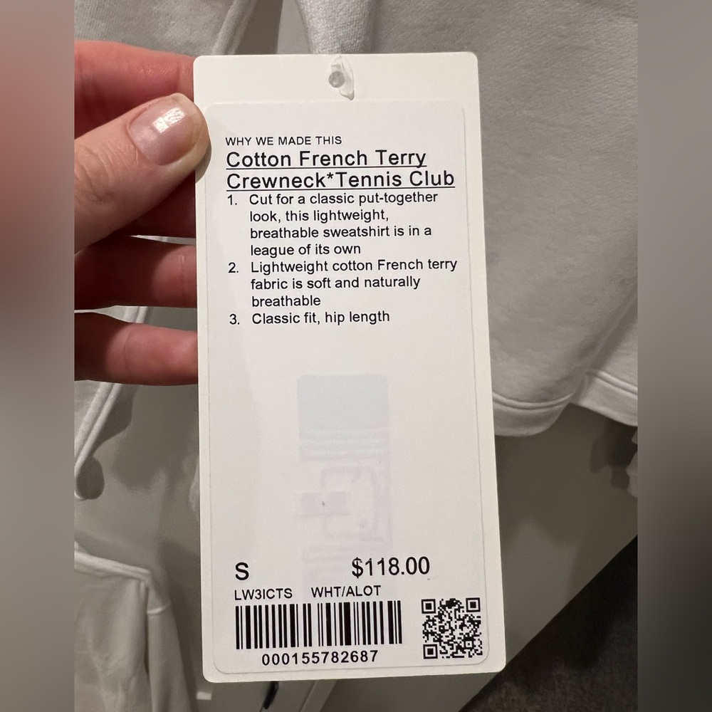 #66 Lululemon NWT Cotton French Terry Crewneck Pullover Tennis Club - Picture 7 of 8
